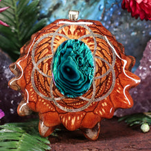 Load image into Gallery viewer, Green Paua Shell with Seed of Life