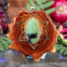 Load image into Gallery viewer, Dendritic Chrysoprase with Merkaba