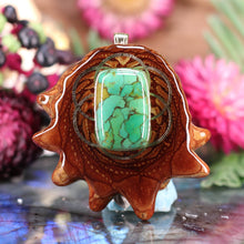 Load image into Gallery viewer, Green Mohave Turquoise with Seed of Life