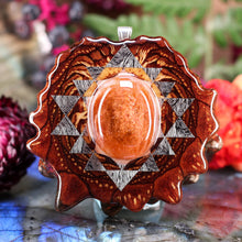 Load image into Gallery viewer, Red Sunstone with Sri Yantra