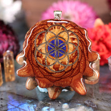 Load image into Gallery viewer, Crushed Lapis (Glows) with Seed of Life
