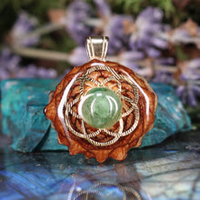 Load image into Gallery viewer, Mini Green Garnet with Seed of Life