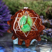 Load image into Gallery viewer, Green Mohave Turquoise with Merkaba