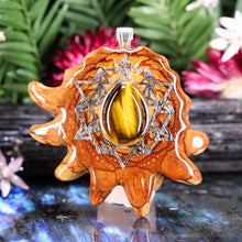 Load image into Gallery viewer, Yellow Tiger's Eye with 64 Star Tetrahedron