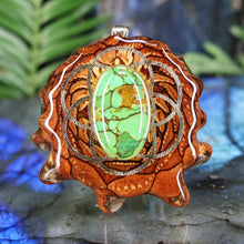 Load image into Gallery viewer, Green Mohave Turquoise with Seed of Life