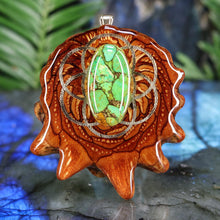 Load image into Gallery viewer, Green Mohave Turquoise with Seed of Life