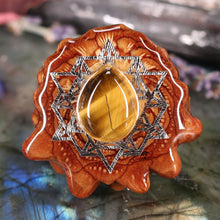 Load image into Gallery viewer, Yellow Tiger's Eye with 64 Star Tetrahedron