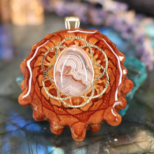 Load image into Gallery viewer, Crazy Lace Agate with Seed of Life