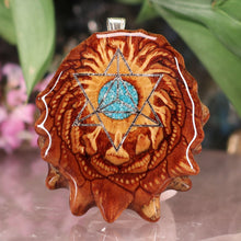 Load image into Gallery viewer, Crushed Turquoise (Glows) with Merkaba