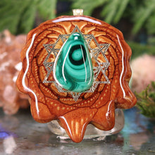 Load image into Gallery viewer, Malachite with 64 Star Tetrahedron