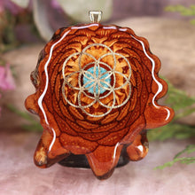 Load image into Gallery viewer, Crushed Turquoise (Glows) with Seed of Life