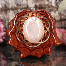 Load image into Gallery viewer, White Druzy Quartz with Seed of Life