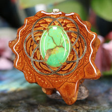 Load image into Gallery viewer, Green Mohave Turquoise with Seed of Life