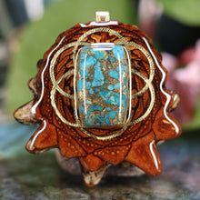 Load image into Gallery viewer, Blue Mohave Turquoise with Seed of Life