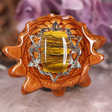 Load image into Gallery viewer, Yellow Tiger's Eye with 64 Star Tetrahedron