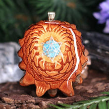Load image into Gallery viewer, Crushed Turquoise (Glows) with Merkaba
