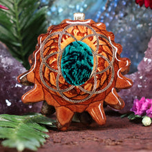 Load image into Gallery viewer, Green Paua Shell with Seed of Life
