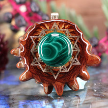 Load image into Gallery viewer, Malachite with 64 Star Tetrahedron
