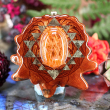 Load image into Gallery viewer, Red Sunstone with Sri Yantra
