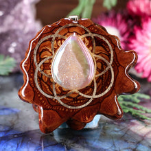 Load image into Gallery viewer, White Druzy Quartz with Seed of Life
