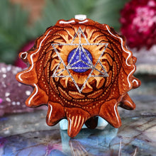 Load image into Gallery viewer, Crushed Lapis (Glows) with Merkaba
