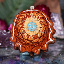 Load image into Gallery viewer, Crushed Turquoise (Glows) with Merkaba
