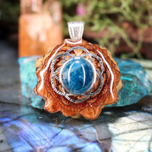 Load image into Gallery viewer, Mini Blue Apatite with Seed of Life
