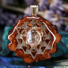 Load image into Gallery viewer, Mini Moonstone with 64 Star Tetrahedron
