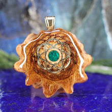 Load image into Gallery viewer, Mini Crushed Malachite (Glows) with Seed of Life

