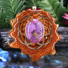 Load image into Gallery viewer, Purple Mohave Turquoise with Seed of Life
