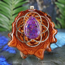 Load image into Gallery viewer, Purple Mohave Turquoise with Seed of Life
