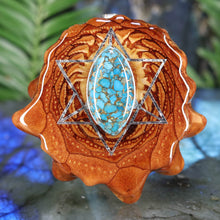 Load image into Gallery viewer, Blue Mohave Turquoise with Merkaba

