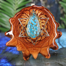 Load image into Gallery viewer, Blue Mohave Turquoise with Merkaba
