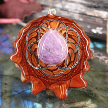 Load image into Gallery viewer, Charoite with Seed of Life

