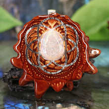 Load image into Gallery viewer, White Druzy Quartz with Seed of Life
