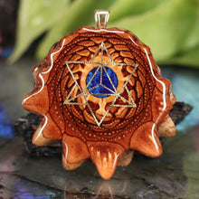 Load image into Gallery viewer, Crushed Lapis (Glows) with Merkaba
