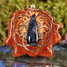 Load image into Gallery viewer, Blue Pietersite with Seed of Life
