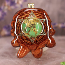 Load image into Gallery viewer, Green Mohave Turquoise with Merkaba
