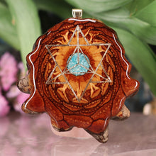 Load image into Gallery viewer, Crushed Turquoise (Glows) with Merkaba
