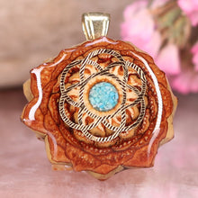 Load image into Gallery viewer, Mini Crushed Turquoise (Glows) with Seed of Life
