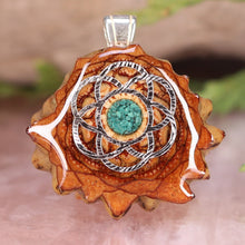 Load image into Gallery viewer, Mini Crushed Malachite (Glows) with Seed of Life
