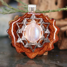 Load image into Gallery viewer, Mini Moonstone with 64 Star Tetrahedron
