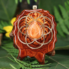 Load image into Gallery viewer, Red Sunstone with Seed of Life
