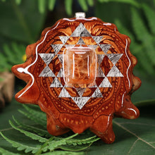 Load image into Gallery viewer, Red Sunstone with Sri Yantra

