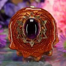 Load image into Gallery viewer, Amethyst with 64 Star Tetrahedron
